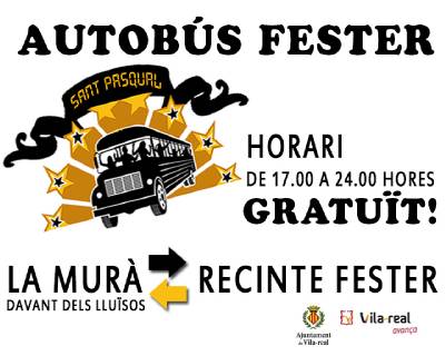 Un autobús llançadora gratuït connectarà el centre amb el Recinte Fester de 17.00 a 24.00 hores