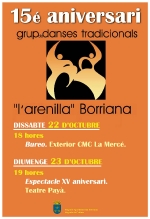 El Grup de Danses Tradicionals L'Arenilla celebra este fin de semana su XV aniversario 