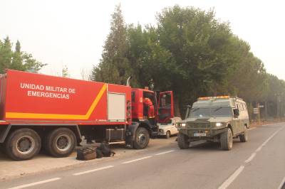 La UME aumenta el despliegue de medios en el Incendio Forestal de Artana
