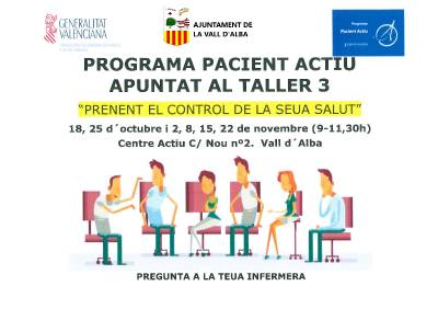 Vall d’Alba acogerá a partir del 18 de octubre un taller de salud para mejorar la calidad de vida de los enfermos crónicos
