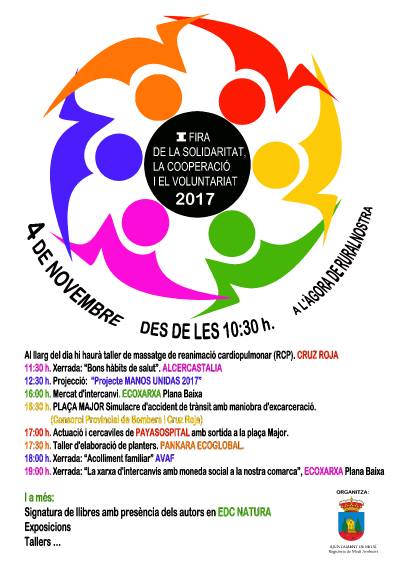 Betxí celebrarà el proper dia 4 de novembre la I Fira de la Solidaritat, la Cooperació i el Voluntariat