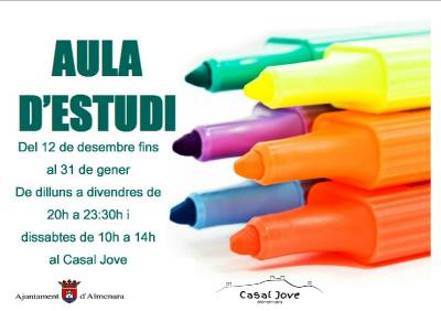 Almenara habilitarà l'aula d'estudi nocturna en el Casal Jove