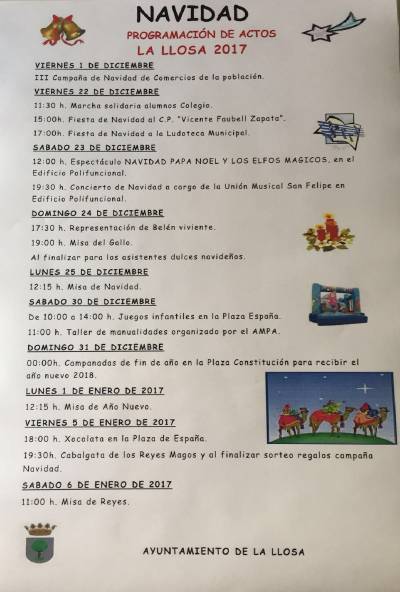 Programación de Navidad en La Llosa