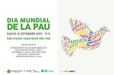 Vila-real celebra el Día Internacional de la Paz con la actuación de varios grupos juveniles de la ciudad en la Fundació Caixa Rural