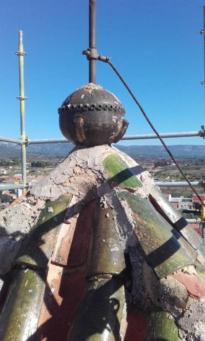 Obras de adecuacin del campanario de la iglesia parroquial de Sant Bartomeu d'Atzaneta del Maestrat