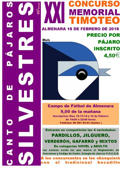 Almenara celebra el XXI Memorial Timoteo de cant d'ocells silvestres