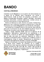 La alcaldesa de Castellón emite un bando magdalenero para animar a la ciudadanía a vivir la fiesta con respeto y en convivencia