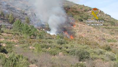 La Guardia Civil investiga a una persona por un incendio en Montán