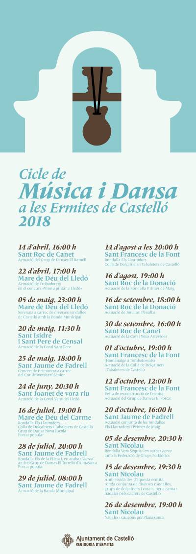 El tercer Cicle de Música i Dansa a les Ermites de Castelló potenciarà cultura i festa popular fins desembre