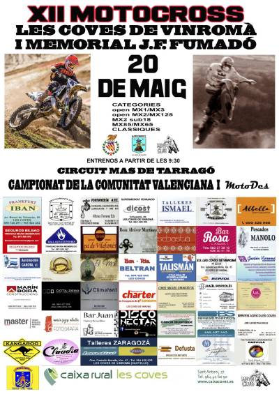 Les Coves de Vinromà reunirà a un centenar de pilots en el XII Motocròs aquest cap de setmana