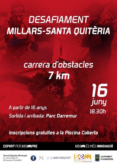La senda verde de Almassora se convertirá en un circuito de obstáculos en el I Desafiament Millars-Santa Quitèria