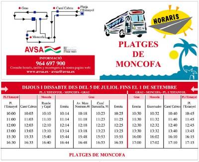 Moncofa posa en marxa la línia d’autobús 'Platges de Moncofa'
