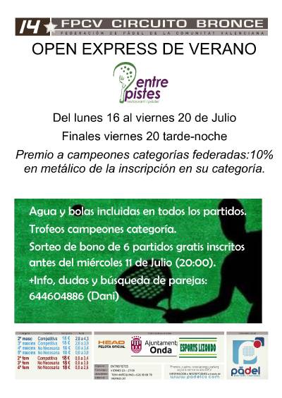 El pádel en Onda continua con el circuito provincial 14 estrellas