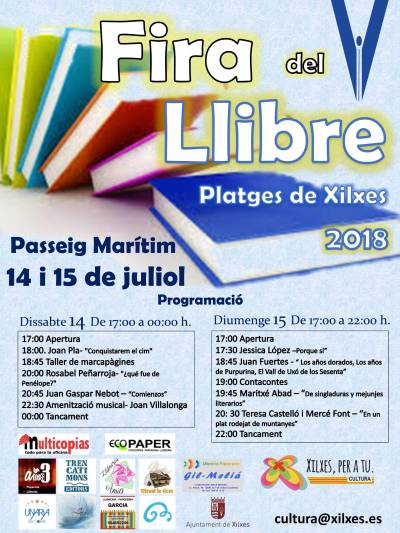 Xilxes celebra la II Fira del Llibre aquest cap de setmana amb presentacions literàries, tallers i música