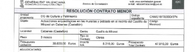 Conselleria contracta les primeres actuacions per recuperar el Castell de Miravet de Cabanes