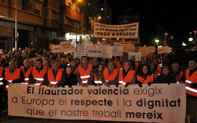 2.000 personas claman por la dignidad del agricultor y la defensa de la citricultura en una manifestación masiva en Borriana