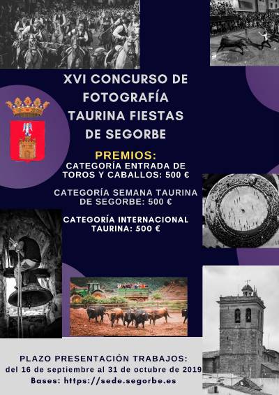 El XVI Concurso de Fotografía Taurina Fiestas de Segorbe 2019 cierra su plazo de presentación el día 31 de octubre
