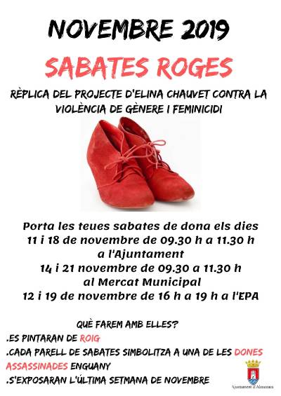 Sabates roges contra la violència de gènere i feminicidi a Almenara