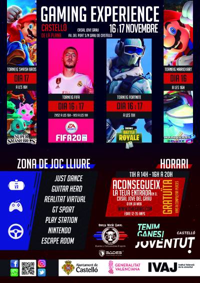 El Casal Jove cita als fans dels videojocs en la primera 'Gaming Experience' de Castelló