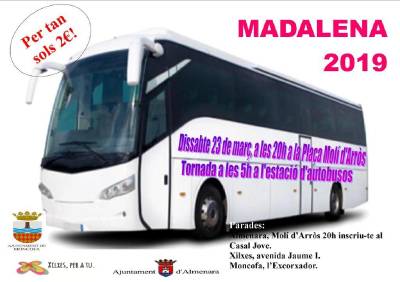 Almenara, Xilxes y Moncofa comparten el 'Bus a la Magdalena'