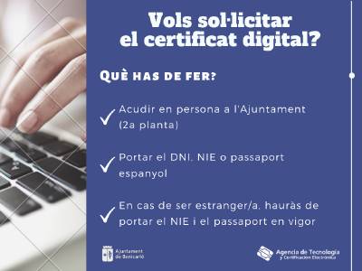 L’Ajuntament de Benicarló tramita més de cinquanta certificats digitals durant el primer mes