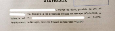 El equipo de gobierno de Navajas presenta una denuncia ante fiscalía de Castellón