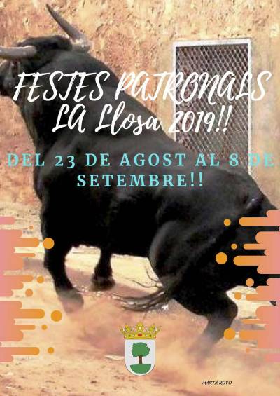 La Llosa viurà les seues festes patronals del 31 d'agost al 8 de setembre