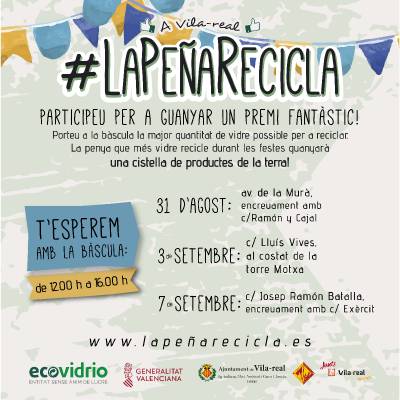 Ecovidrio fomenta el reciclado de envases de vidrio durante las fiestas patronales de Vila-real y lanza un reto a los peñistas