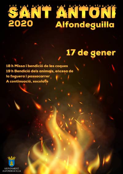 Alfondeguilla celebra Sant Antoni amb una foguera, la benedicció de les coques i dels animals