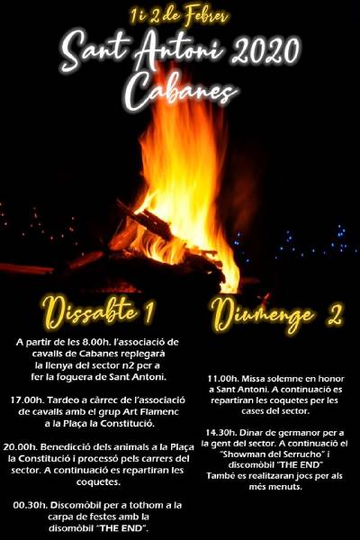 Cabanes celebra Sant Antoni aquest cap de setmana