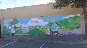Un mural dice 'No' a la macroplanta fotovoltaica de Vilafams