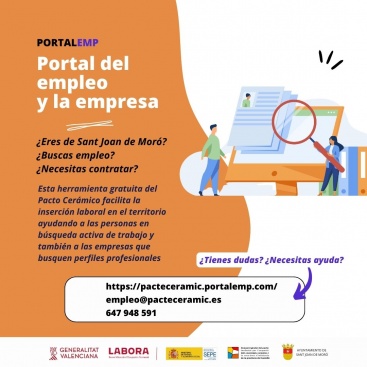 El Pacto Cermico y el Ayuntamiento de Sant Joan de Mor promocionan el portal de empleo del Consorcio para mejorar la insercin laboral de la poblacin del municipio