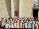 Las reinas falleras en el homenaje a las falleras mayores de la Comunitat Valenciana.
