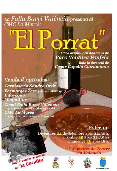 La Falla Barri València inaugurará la V edición del concurso de teatro en Valenciano