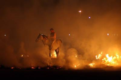 La Plaza de toros portátil acogió un festival de Doma Natural