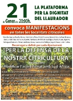 La Llosa es manifesta el 21 de gener per la defensa de la citricultura