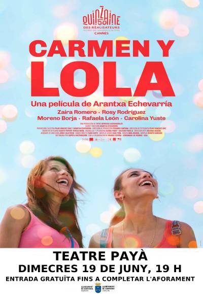 La pelcula Carmen y Lola se proyectar este mircoles en el Teatro Pay