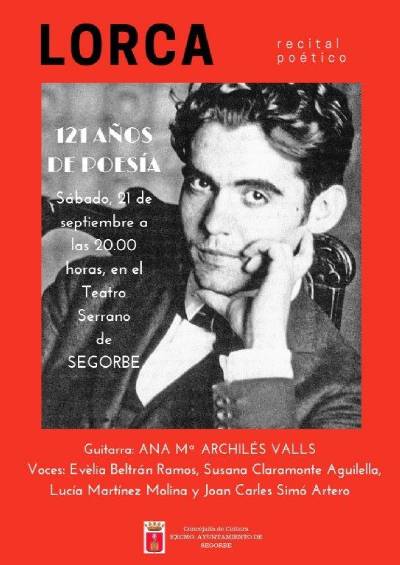 Segorbe celebra este fin de semana un recital poético en homenaje a Federico García Lorca y el V Festival CortoEspaña – Premios Fugaz