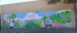 Un mural dice 'No' a la macroplanta fotovoltaica de Vilafams